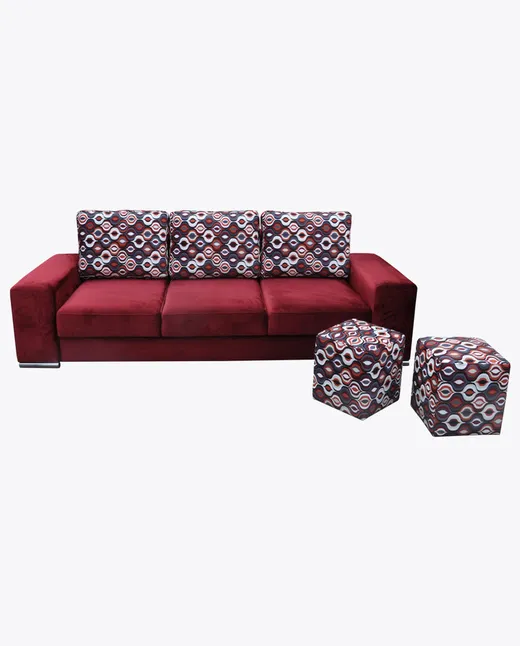 Sofa rozkładana AMBER 1 z wnęką i pufami