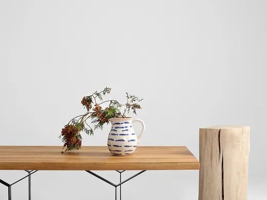 Stolik kawowy LONGO SOLID WOOD 140 - naturalny/czarny