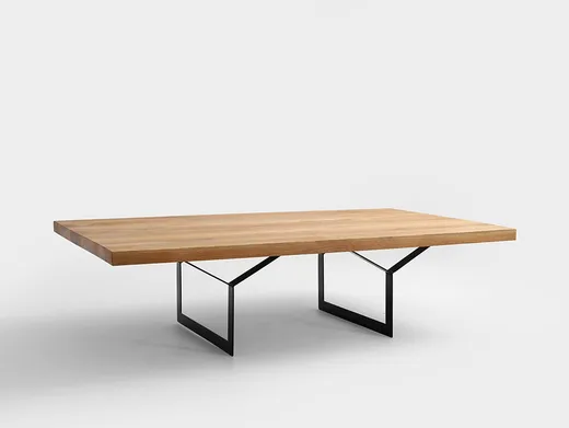 Stolik kawowy LONGO SOLID WOOD 140 - naturalny/czarny