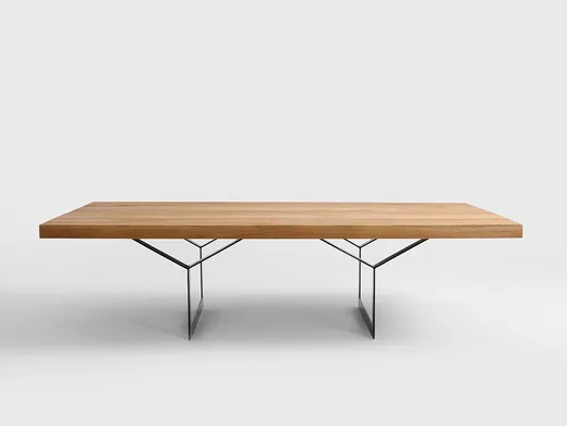 Stolik kawowy LONGO SOLID WOOD 140 - naturalny/czarny
