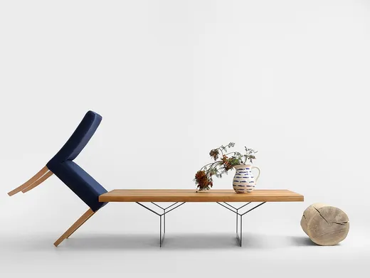 Stolik kawowy LONGO SOLID WOOD 140 - naturalny/czarny