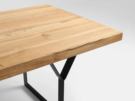 Stół kawowy LONGO SOLID WOOD 100x60 - naturalny/czarny