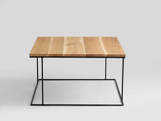 Stół kawowy WALT SOLID WOOD 100x100 - naturalny/czarny