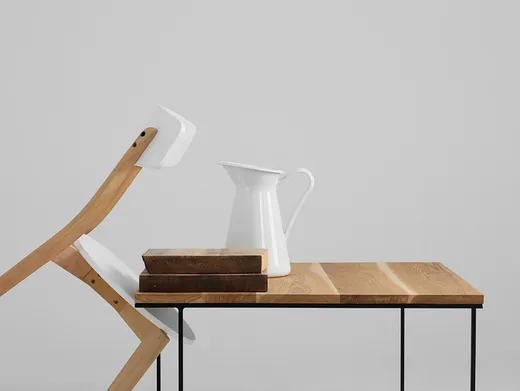 Stół kawowy WALT SOLID WOOD 100x100 - naturalny/czarny