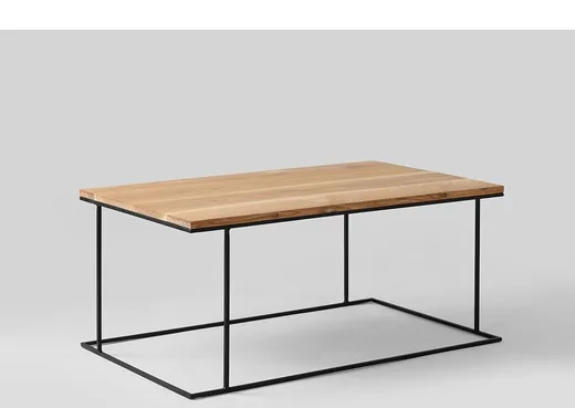 Stolik WALT SOLID WOOD 100x60 - naturalny/czarny