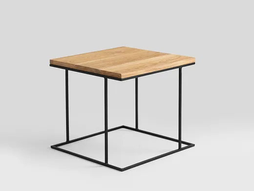 Stolik WALT SOLID WOOD 50 - naturalny/czarny