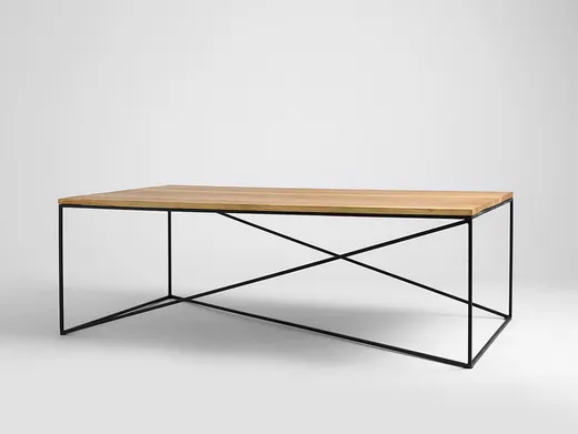 Stolik MEMO SOLID WOOD 140 - naturalny/czarny
