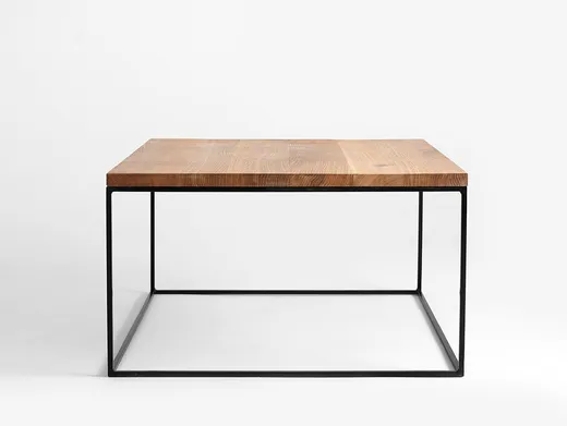 Stolik TENSIO SOLID WOOD 80 - dąb/czarny