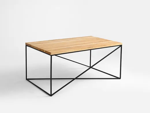 Stolik MEMO SOLID WOOD 100x60 - naturalny/czarny