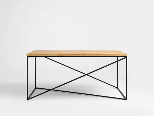 Stolik MEMO SOLID WOOD 100x60 - naturalny/czarny