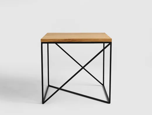 Stolik MEMO SOLID WOOD 50 - naturalny/czarny