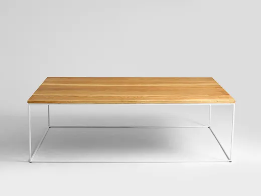 Stolik TENSIO SOLID WOOD 140 - dąb/biały