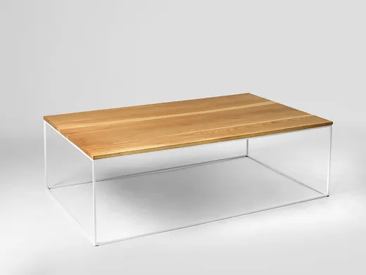 Stolik TENSIO SOLID WOOD 140 - dąb/biały
