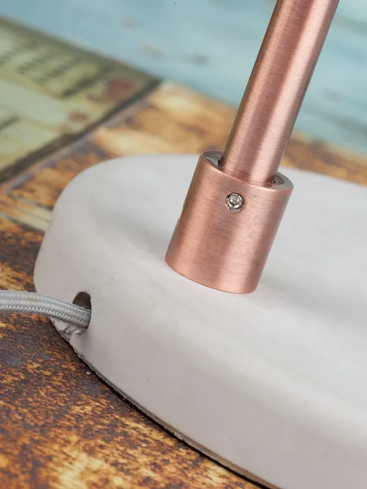 Lampa podłogowa metalowa DENVER - miedziany/szary