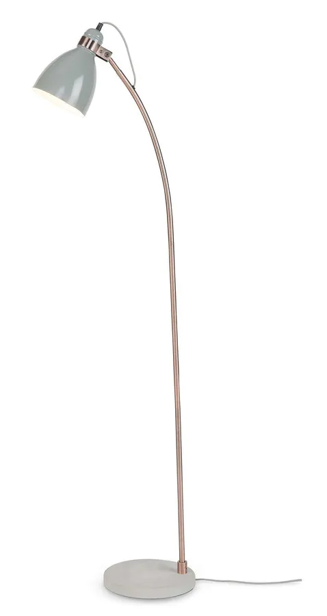 Lampa podłogowa metalowa DENVER - miedziany/szary