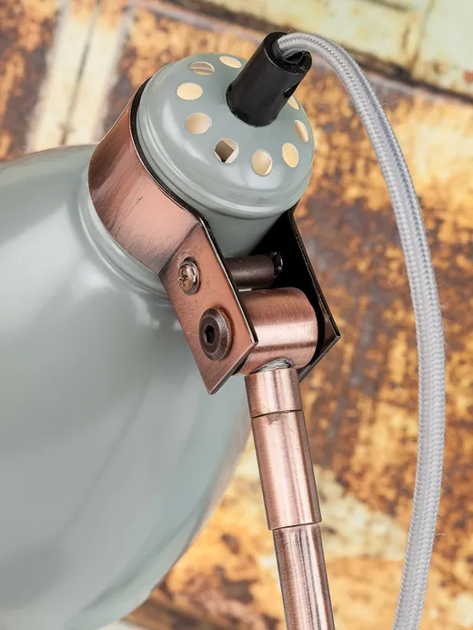 Lampa podłogowa metalowa DENVER - miedziany/szary