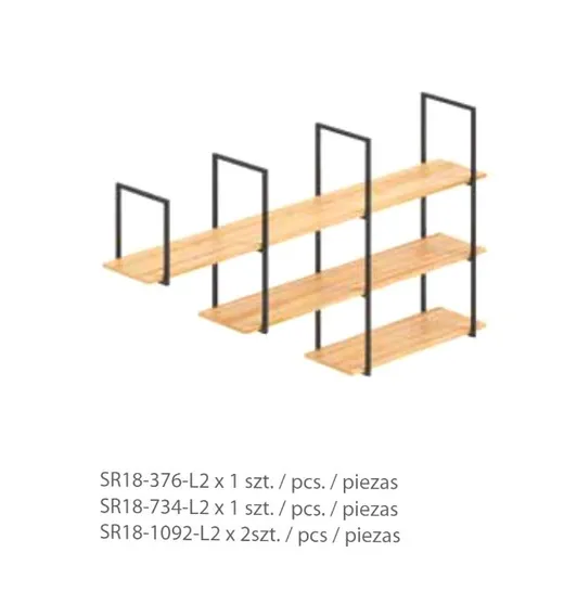 Rama półki Profil System SR18 h=734 mm szer. 350 mm Czarny mat
