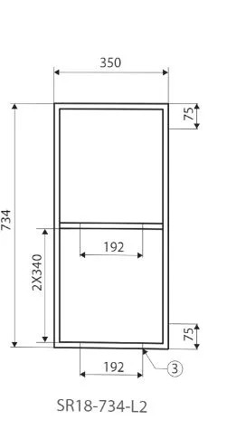 Rama półki Profil System SR18 h=734 mm szer. 350 mm Czarny mat