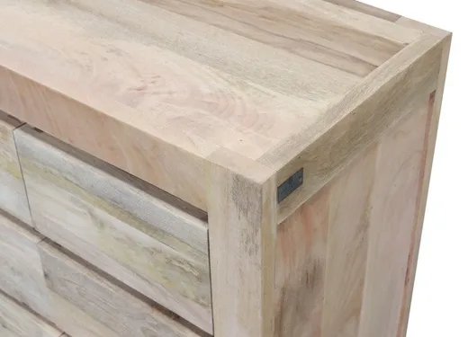 Komoda drewniana MILANO 6 szuflad - mango naturalne