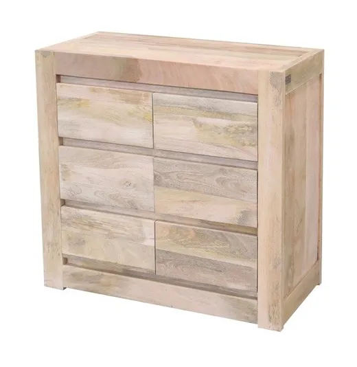 Komoda drewniana MILANO 6 szuflad - mango naturalne