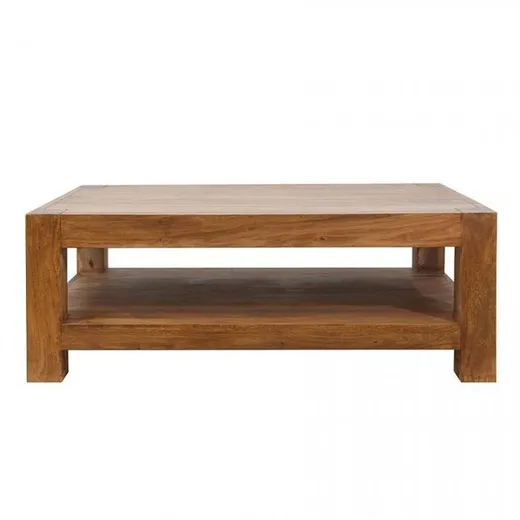 Stolik kawowy z półką drewniany VERONA 120x70 - palisander teak