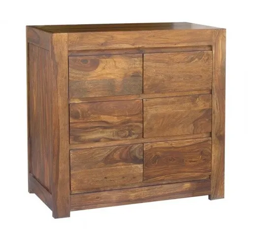Komoda drewniana MILANO 6 szuflad - palisander miodowy