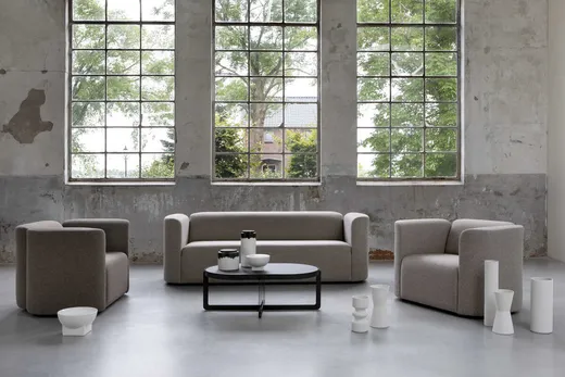 Sofa SLICE 3 osobowa brązowa