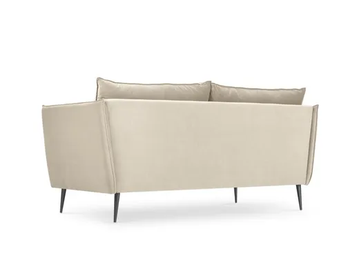 Aksamitna sofa 2-osobowa AGATE - czarne nogi