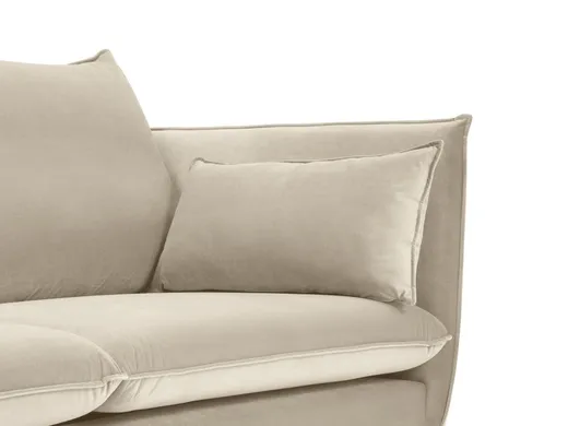 Aksamitna sofa 2-osobowa AGATE - czarne nogi