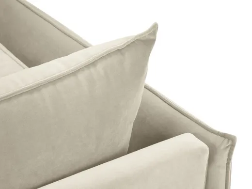 Aksamitna sofa 2-osobowa AGATE - czarne nogi