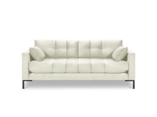 Aksamitna sofa 2-osobowa MAMAIA - czarne nogi
