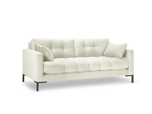 Aksamitna sofa 2-osobowa MAMAIA - czarne nogi