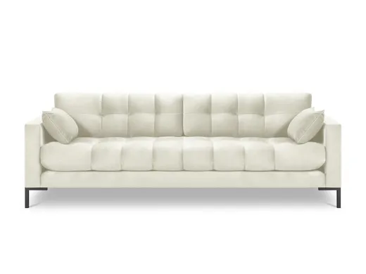 Aksamitna sofa 4-osobowa MAMAIA - czarne nogi