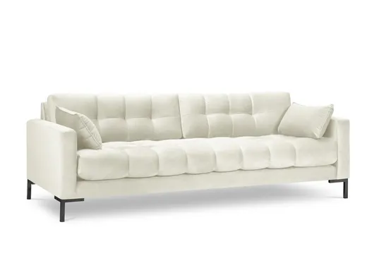 Aksamitna sofa 4-osobowa MAMAIA - czarne nogi