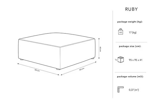 Aksamitny puf RUBY