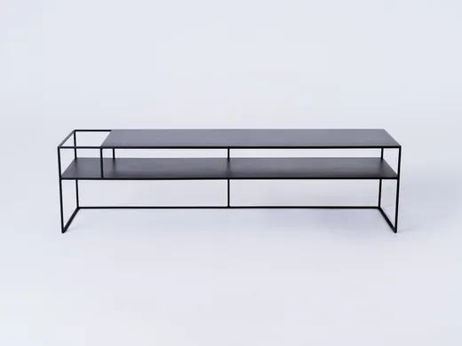 Stolik RTV SENSO FLOWER METAL 170x45 L - czarny
