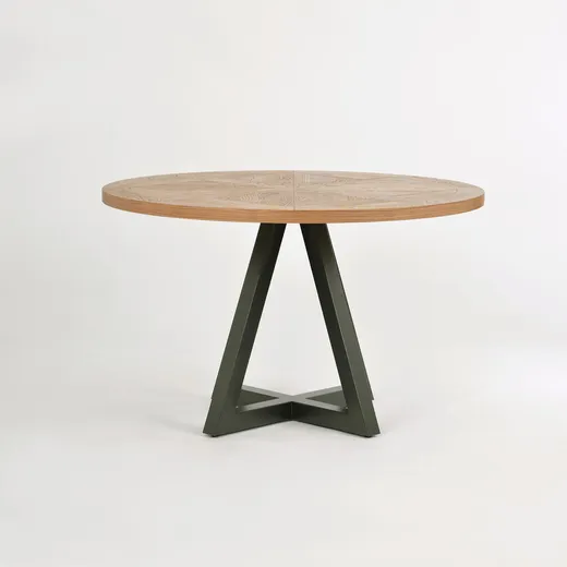 Stół okrągły INDUS 125 cm - dąb/czarny