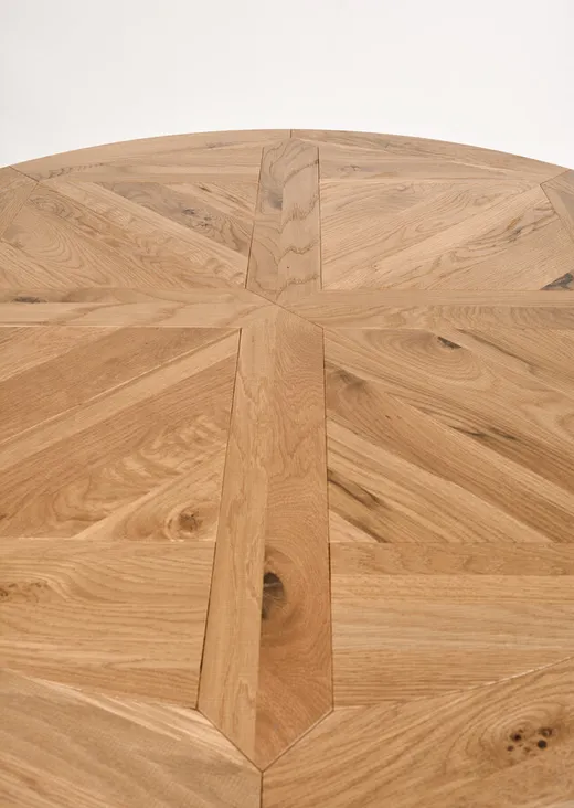 Stół okrągły INDUS 125 cm - dąb/czarny