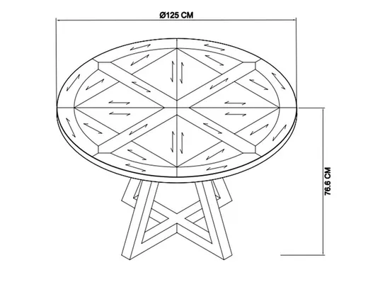Stół okrągły INDUS 125 cm - dąb/czarny