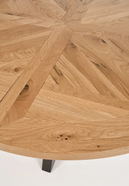 Stół okrągły INDUS 125 cm - dąb/czarny