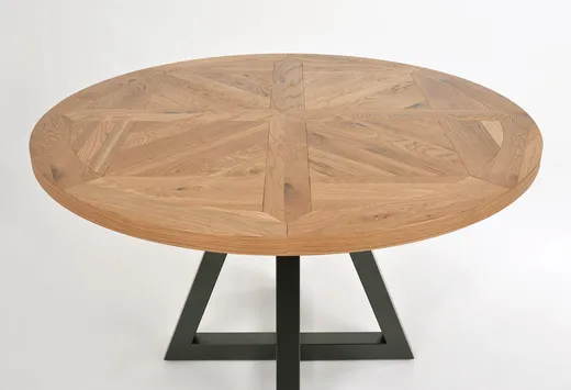 Stół okrągły INDUS 125 cm - dąb/czarny
