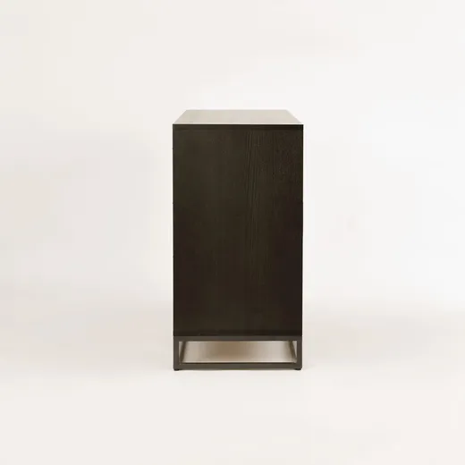 Komoda drewniana 4D2S INDUS - dąb/czarny