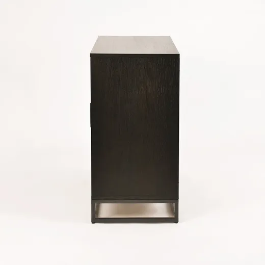 Komoda drewniana 3D1S INDUS - dąb/czarny