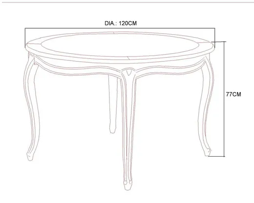 Stół okrągły drewniany VERONA 877 120 cm - kość słoniowa