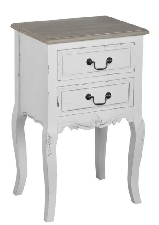 Szafka nocna RIMINI WHITE 021 - 2 szuflady - biały