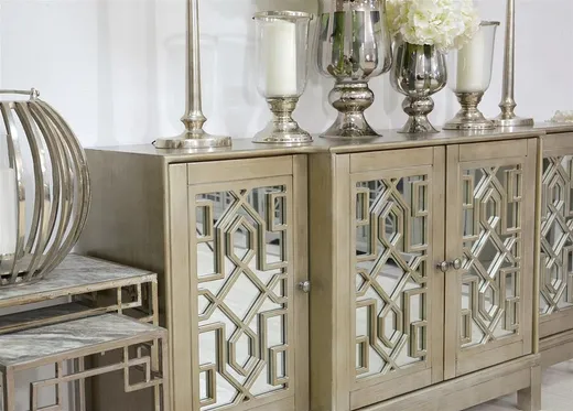 Komoda lustrzana AVOLA VINTAGE SILVER - srebrny
