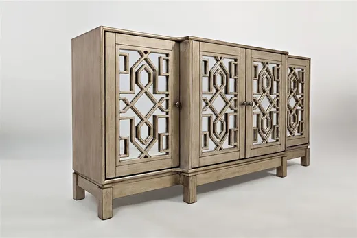 Komoda lustrzana AVOLA VINTAGE SILVER - srebrny