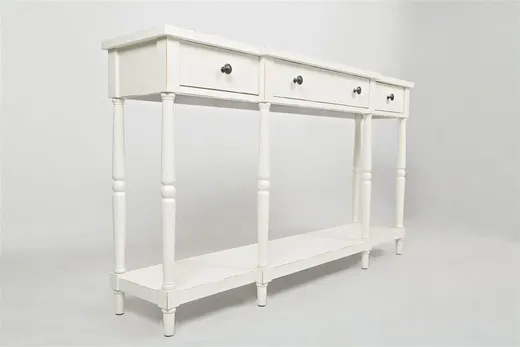 Konsola z szufladami i półką AVOLA ANTIQUE WHITE 3S - biały