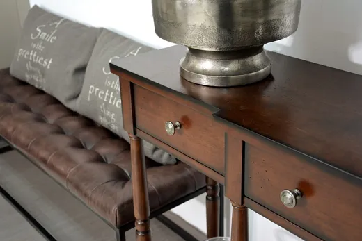 Konsola z szufladami i półką AVOLA ANTIQUE MAHOGANY 3S - mahoniowy