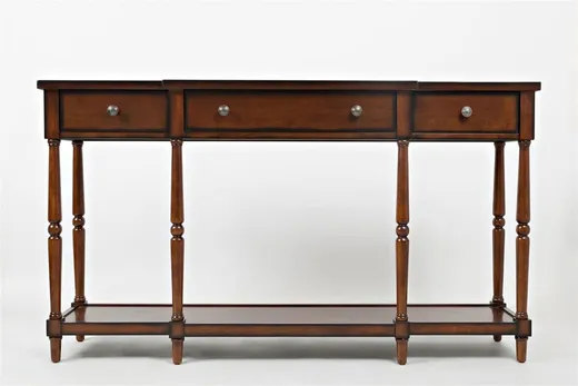 Konsola z szufladami i półką AVOLA ANTIQUE MAHOGANY 3S - mahoniowy
